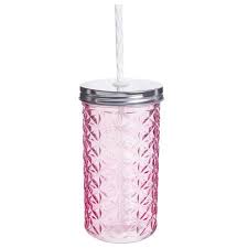 Verre Avec Paille En Verre Rose Diamant Tazas Accesorios Cosas Lindas