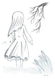 Draw This Girl And Write Not All Those Who Wander Are Lost Girl Walking Away Girl Drawing Sketches Silhouette Drawing