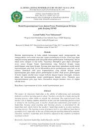 Ayah dalam keluarga memiliki kedudukan sebagai kepala keluarga bertugas mencari nafkah guna memenuhi kebutuhan. Pdf Model Kepemimpinan Guru Dalam Proses Pembelajaran Di Kelas Pada Jenjang Sd Mi