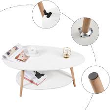 Check spelling or type a new query. Buy Maupvit Coffee Table Oval Wood Coffee Table With Open Shelving For Storage And Display 2 Tier Sofa Table Small Modern Furniture For Living Room Home Office White Online In Turkey B08xnm3kpn