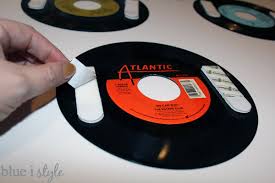 Paint the clock hands and background. How To Cover A Wall In Vinyl Records Damage Free Blue I Style