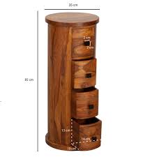 Mini kommode mit 4 schubladen. Finebuy Design Sideboard Sheesham Massivholz O 35 Cm Schrankchen Mit Schubladen Schmaler Beistellschrank Massiv