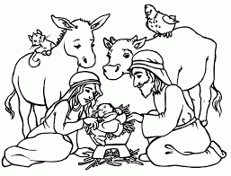 The scene of this sweet little baby in a manger, surrounded by mary, joseph the wise men and all of the animals, is serene. The Birth Of Jesus Coloring Page Coloring Home