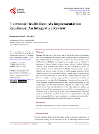 Pdf Electronic Health Records Implementation Readiness An