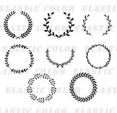 Leaf Wreath Svg Laurel Wreaths Clipart Digital Download Leaf Circle Monogram Frame Files Svg Png Dxf Eps Laurel Wreath Clip Art Digital Download Etsy