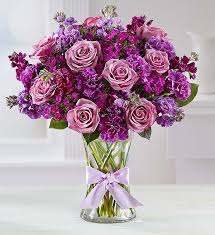 Order flower delivery to home, office, another city. Shades Of Purple From 1 800 Flowers Flower Gift Flower Arrangements Flower Delivery