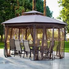 Belham Living Octagon 10 X 12 Ft Gazebo With Curtains Gazebo Canopy Canopy Outdoor Gazebo
