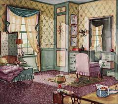 1930 Bedroom Armstrong Linoleum Vintage Interior Vintage Room Vintage Interior Design