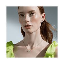 Daisy Pendant Stine Goya Necklace Daisy Layered Pendant Green/Silver  20001106