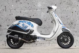 new look polini vespa 4t nicolazappettini polini vespa look new stickers white blue madeinitaly race racing bianco blu scooter kendaraan mesin
