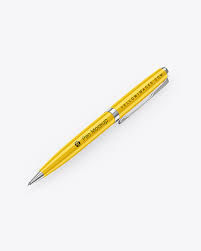Download Glossy Pen W Metallic Finish Mockup In Stationery Mockups On Yellow Images Object Mockups PSD Mockup Templates