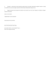 Contoh surat perletakan jawatan (notis 2 bulan) berikut ialah contoh surat berhenti kerja kerana telah mendapat tawaran di tempat lain, dengan notis 2 bulan. Download Dokumen Contoh Surat Permohonan Pelepasan Lawatan Surat