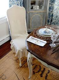 If you are covering a set of dining room chairs that have arms, make sure you place the knotted piece at the same height on the chairs that have no arms. Slipcovers For Dining Room Chairs Freshsdg