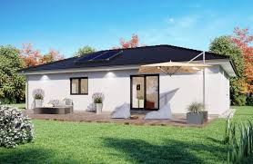 Bungalow Moderno Con Techo Plano Baufritz Construccion Directa In 2020 Haus Bungalow Fertighaus Bungalow Haus Bauen