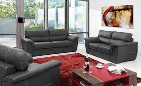 The latest ideas for a modern living room. Moderne 2 1 Sofagarnitur 2 Sitzer Sofa 1x Sessel Extra Klasse Design Stil Premium Leder Grau Dunkel Polster Sitz Couch Sofa Ledersofa Garnitur Neu Bei Jv Mobel