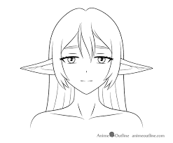 Cartoon kawaii hand drown sketch watercolor artwork. How To Draw An Anime Elf Girl Step By Step Animeoutline In 2021 Anime Elf Elf Drawings Anime
