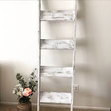 White Distressed Wood Blanket Ladder Towel Hanger Farmhouse Decor Piece White Farmhouse Farmhouse Decor Decor Design