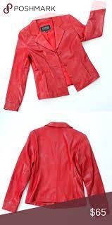 Wilson Pelle Studio Red Leather Blazer Size Small Red Leather Blazer Leather Blazer Clothes Design