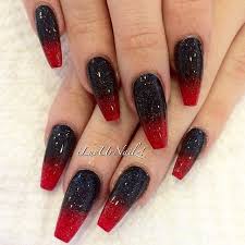 Black And Red Ombre Nails Matte Hazir Wp Red Ombre Nails Red Nails Red Acrylic Nails