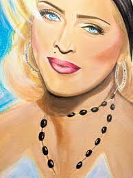 Acrylic painting with gold leaves for sale