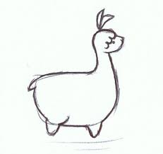 The legs, like the head and torso, should be depicted using a wavy line. Alpaca Drawing Alpaca Drawing Cute Llama Drawing