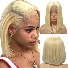 Is there a salon or stylist in my area that offers this service? Amazon Com Blonde Bob Wigs Real Human Hair Colored 613 Straight 13x4 Lace Frontal Wig For Black Women Short 10 Glueless Thick 150 Density Lace Front Bob Cut Wigs Beauty