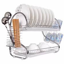 The existence of the clean stainless steel dish drainer has a great influence to encourage you to go the kitchen and cook the favorite meals. Stainless Steel 2 Layer Dish Drainer 2 Layer Dish Rack Sk Collection