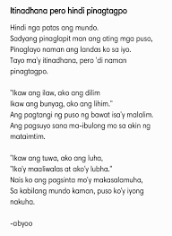 Tula Tagalog Itinadhana Pero Hindi Pinagtagpo Tagalog Quotes Spoken Word Poetry Life Quotes