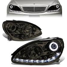 00 06 Mercedes Benz S350 S430 S500 S55 S65 Amg Led Drl Projector Headlights Smoked Projector Headlights Mercedes Benz S Class