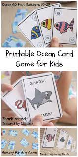 Flash cards on the site: Numbers Go Fish Card Game Printable School Time Snippets