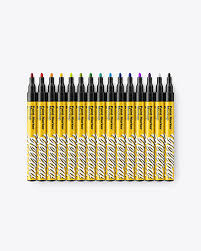 Free matte paper box mockup. Matte Marker Pens Mockup In Stationery Mockups On Yellow Images Object Mockups