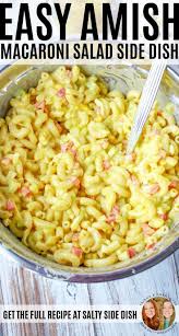 Amish Macaroni Salad Is A Sweet Macaroni Salad With A Bit Of A Tangy Crunch From All The Delicious Amish Macaroni Salad Cold Side Dishes Macaroni Salad Recipe