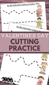 Practice scissor skills with our printable worksheets designed to help children learn how to cut paper by using the guided lines. Valentine Preschool Cutting Practice Printable Worksheets 3 Boys And A Dog