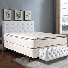 Mattress Comfort Medium Plush Innerspring Pillowtop Mattress And Metal Box Spring Foundation Set With Frame No Asse In 2020 Comfort Mattress Mattress Perfect Mattress
