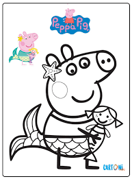 Disegni da colorare e stampare peppa pig. Peppa Pig Sirenetta Da Colorare Cartoni Animati