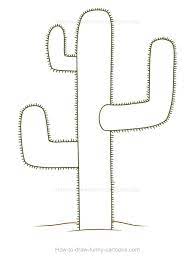 Now draw a couple of curved lines for the arms. How To Draw A Cactus