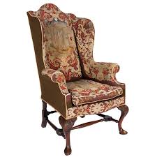 18th Century Queen Anne Walnut Wing Chair With Tapestry Covering Wing Chair Baroque Chair Chair