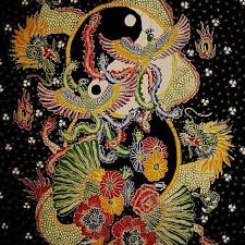 Batik Lasem Yinyang Dragon Hong Bird Kreatif Kain Kartun
