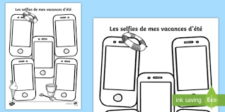 Par ici les bons plans de voyage ete ! Feuille D Activite Les Selfies De Mes Vacances D Ete