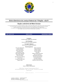 Diário Eletrônico da Justiça Federal da 1ª Região - eDJF1 Seção Judiciária  de Mato Grosso