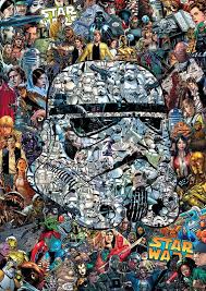 Star Wars Collage Showing The Helmet Of A Stormrooper Made From Fifty Comics Star Wars Poster Star Wars Wallpaper Star Wars Images