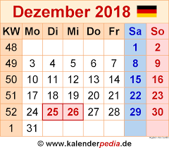Cuti umum untuk semua negeri. Kalender December 2018 Als Pdf Vorlagen