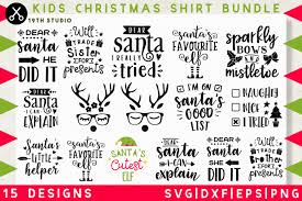 Kids Christmas Shirt Svg Bundle Svg Dxf Eps Png Mb37 142079 Svgs Design Bundles Christmas Shirts For Kids Christmas Shirts Kids Christmas