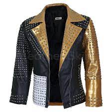Women Black And Gold Leather Jacket With Cone Spikes Spiked Leather Jacket Leather Jackets Women Leather Jacket