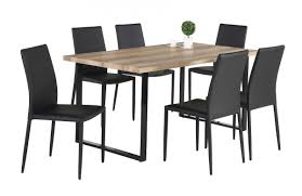 It can be widely used as a dining table to enjoy meals, or for other occasions: Oak Effect Dining Table With Black Legs And 6 Chairs Homegenies
