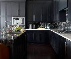 19 of 20 add contrast through textures 30 Sophisticated Black Kitchen Cabinets Kitchen Designs With Black Cupboards