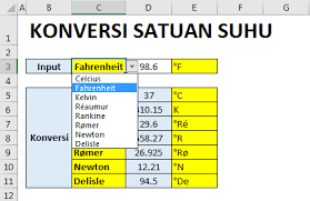 K = c + 273. Konversi Suhu Excel In Aja