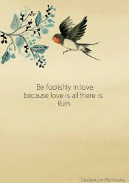 Be Foolishly In Love Because Love Is All There Is Rumi Rumi Rumi Quotes Rumi Love
