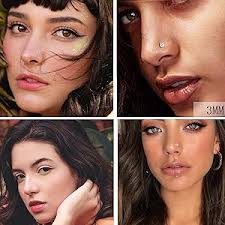 Buy Sllaiss 8Pcs 22G Sterling Silver Nose Rings Studs Tiny 3mm Assorted  Shapes CZ Inlaid Nose Body Piercing Jewelry, Metal, cubic zirconia Online  at Low Prices in India