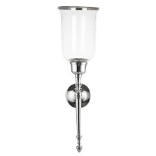 Black wall sconce light with candlestick. Silver And Glass Candle Wall Sconce
